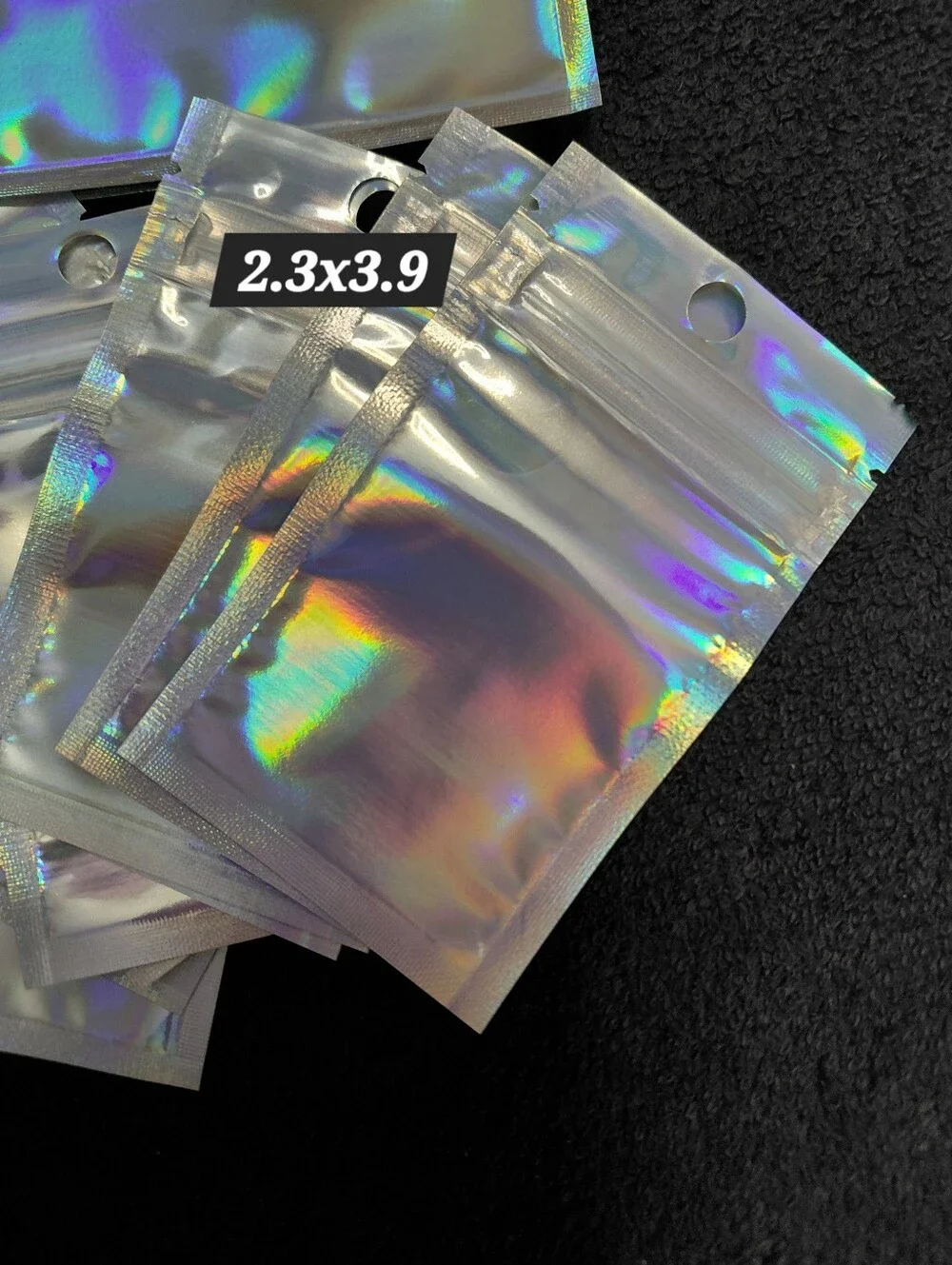 20ct. Holographic Resealable Reuseable Zip Bags 10ct. 2.3x3.9 10ct. 3.9x5.9